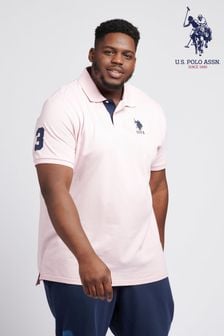 U.S. Polo Assn. Mens Big & Tall Player 3 Logo Pique Polo Shirt (989130) | kr584