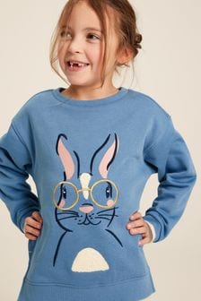 Blau - Joules Rundhals-Sweatshirt mit gesticktem Kunstwerk (989142) | 47 € - 51 €