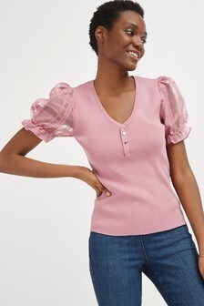 Lace Woven Sleeve Jumper