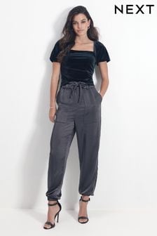 Charcoal Grey Satin Joggers (989595) | €16