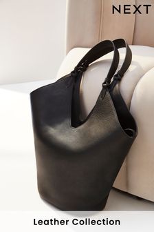 Negru - Geantă shopper din piele premium (989727) | 980 LEI