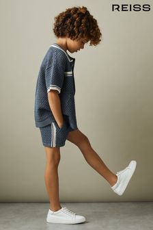 Reiss Airforce Blue Creek Senior Crochet Contrast Trim Elasticated Shorts (990356) | €70