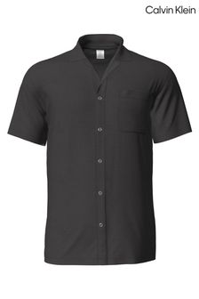 Czarny koszula Calvin Klein z tencelu zapinana na guziki (990371) | 155 zł