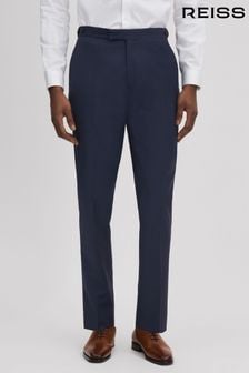 Reiss Navy Destiny Wool Side Adjuster Trousers (990445) | SGD 491