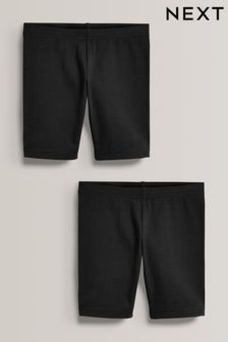 Black 2 Pack Cotton Rich Stretch Cycle Shorts (3-16yrs) (990649) | €7 - €14