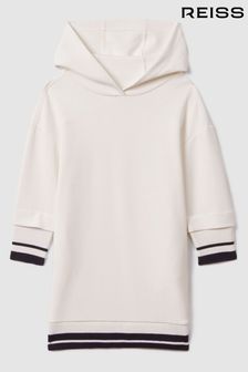 Reiss Ecru Leandra Teen Relaxed Jersey Hooded Dress (990938) | SGD 174