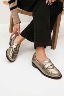 Bronze Forever Comfort® Leather Quilted Loafers (991742) | €21