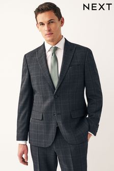 Charcoal Grey Regular Fit Check Suit:Jacket (992415) | BGN 205