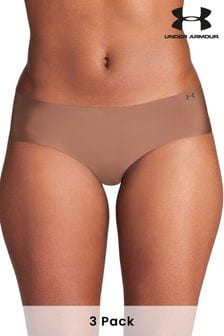 Under Armour Brown No Show Pure Stretch Hipster Knickers 3 Pack (992467) | AED144