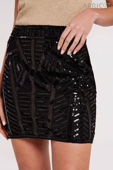 Apricot Black Sequin Bead Placement Skirt (992706) | HK$360