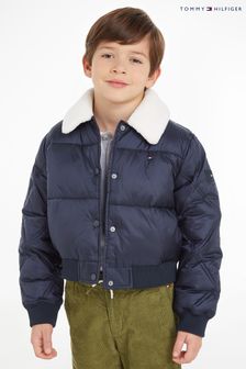 Синяя детская стеганая укороченная дутая куртка Tommy Hilfiger (993493) | €69 - €81