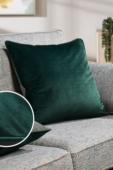 Green/Grey Mila Twin Velvet Square Cushion (993513) | kr179