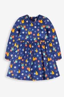 JoJo Maman Bébé Navy Girls' Fruit & Flower Dress (993527) | €15.50