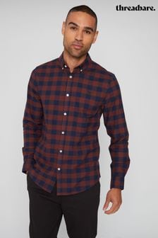Threadbare Red Cotton Long Sleeve Check Shirt (994036) | kr312