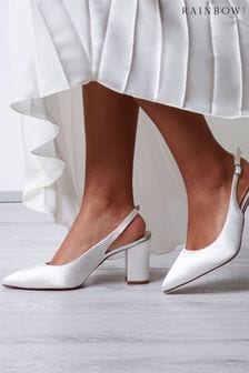 Rainbow Club Natural Faith Wide Fit Ivory Wedding Satin Shoes (994431) | €131