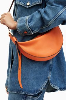 AllSaints Orange Half Moon Cross-Body Bag (994964) | $253