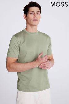 Grün - Moss Merzerisiertes T-Shirt mit Rundhalsausschnitt, Salbeigrün (994966) | 47 €