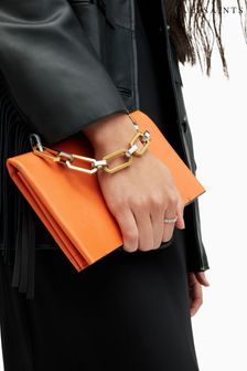 AllSaints Orange Akira Clutch Bag (995075) | $316