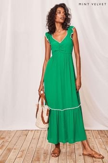 Зеленое ажурное платье макси Mint Velvet (995104) | €84