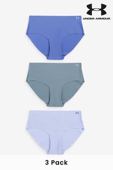 Under Armour Pale Blue No Show Pure Stretch Hipster Knickers 3 Pack (995180) | €34