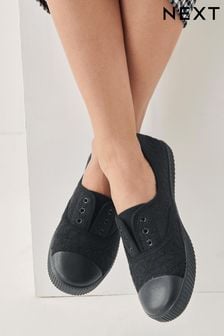 Black Slip On Canvas Shoes (995666) | €10