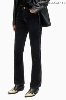 AllSaints Black Hollis Flock Bootcut Jeans (996159) | $272