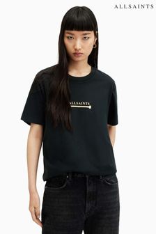 AllSaints Black Perta Boyfriend T-Shirt (996394) | AED305