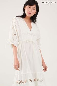 Белое платье с вышивкой ришелье Accessorize Mixed (996485) | €46