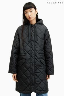 AllSaints Black Rina Liner Coat (996505) | OMR155