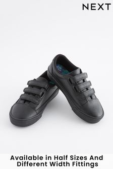 Black Leather Triple Strap Shoes (996685) | $41 - $51