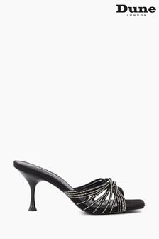 Dune London Black Marquee Leather Ankle Strap Sandals (996746) | $215