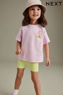 Pink/Green Character Short Sleeve Top and Shorts Set (3mths-7yrs) (996852) | AED48 - AED68