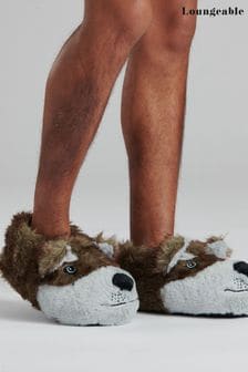 Loungeable Brown Wolf 3D Novelty Slippers (997974) | ￥4,230