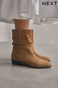 Womens Boots Leather Ankle Heeled Boots Next USA