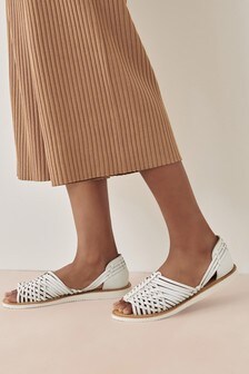 White Leather EVA Weave Sandals (999605) | 12 €