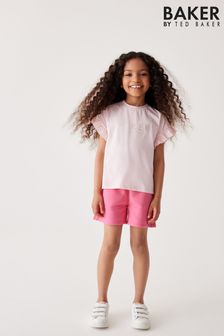 Rosa - Conjunto morado lila de camiseta y pantalones cortos con volantes de Baker By Ted Baker (999651) | 40 € - 48 €