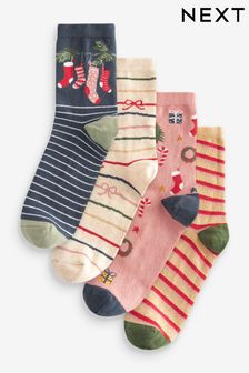 Stockings Christmas Ankle Socks 4 Pack (999862) | $12