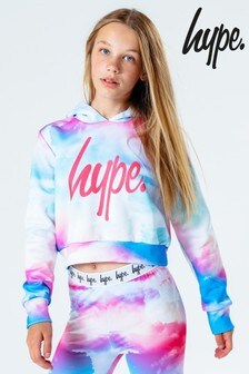 Hype. Kids Pink Cloud Fade Crop Pullover Hoodie (999966) | €25