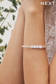 Silver Tone Mama Beaded Bracelet (99N857) | 3 €