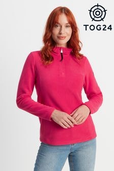 Tog 24 Light Pink Revive Fleece Zip Neck Jumper (9R8905) | $43