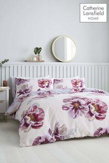 Catherine Lansfield Purple Cecilia Floral Reversible Duvet Cover and Pillowcase Set (A00039) | $33 - $55