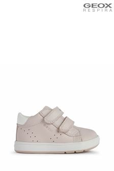 Pantofi pentru primii pași pentru bebeluși fetițe Geox Biglia albi (A00234) | 284 LEI