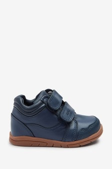 Navy Blue Extra wide (H) Leather Boots (A00497) | €13 - €15