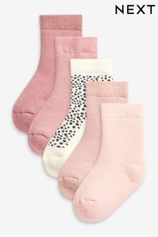 Pink 5 Pack Towelling Socks (0mths-2yrs) (A00580) | $11