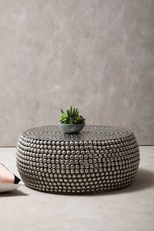 Fifty Five South Silver Templar Beaded Iron Coffee Table (A00635) | ￥88,040