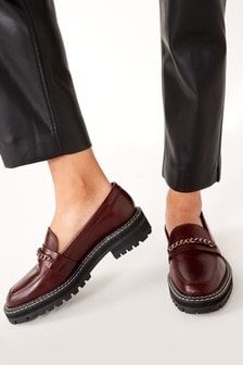 Burgundy Red - Forever Comfort® Chunky Chain Loafers (A01660) | kr563