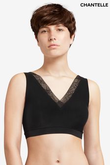 Chantelle Black Soft Stretch Lace Padded Crop Top (A01862) | ₪ 233