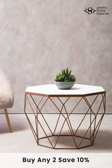 Fifty Five South White Shalimar Marble Octagon Coffee Table (A02023) | €422