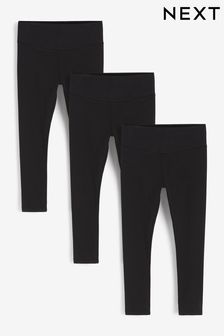 Black High Waist Leggings 3 Pack (3-16yrs) (A02307) | KRW29,900 - KRW49,100