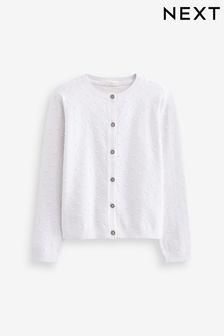 Biały - Sweterek rozpinany o grubym sciegu (3m-cy-10lata) (A02338) | 36 zł - 48 zł